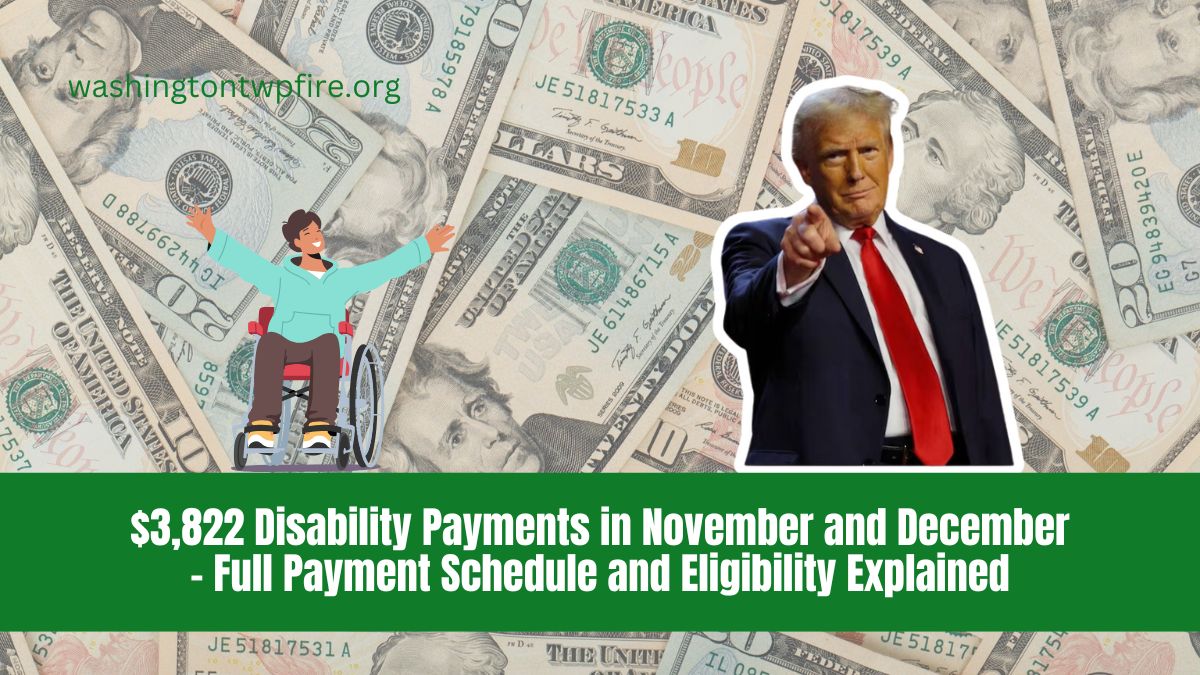 $3,822 Disability Payments in November and December - Full Payment Schedule and Eligibility Explained